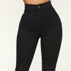 Fashion nova luxe ultra high waist black jeans